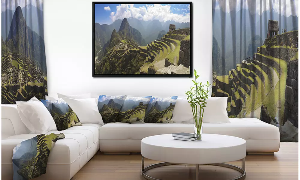 Machu Picchu Panorama - Landscape Photo Framed Canvas Art Print - Primary Image