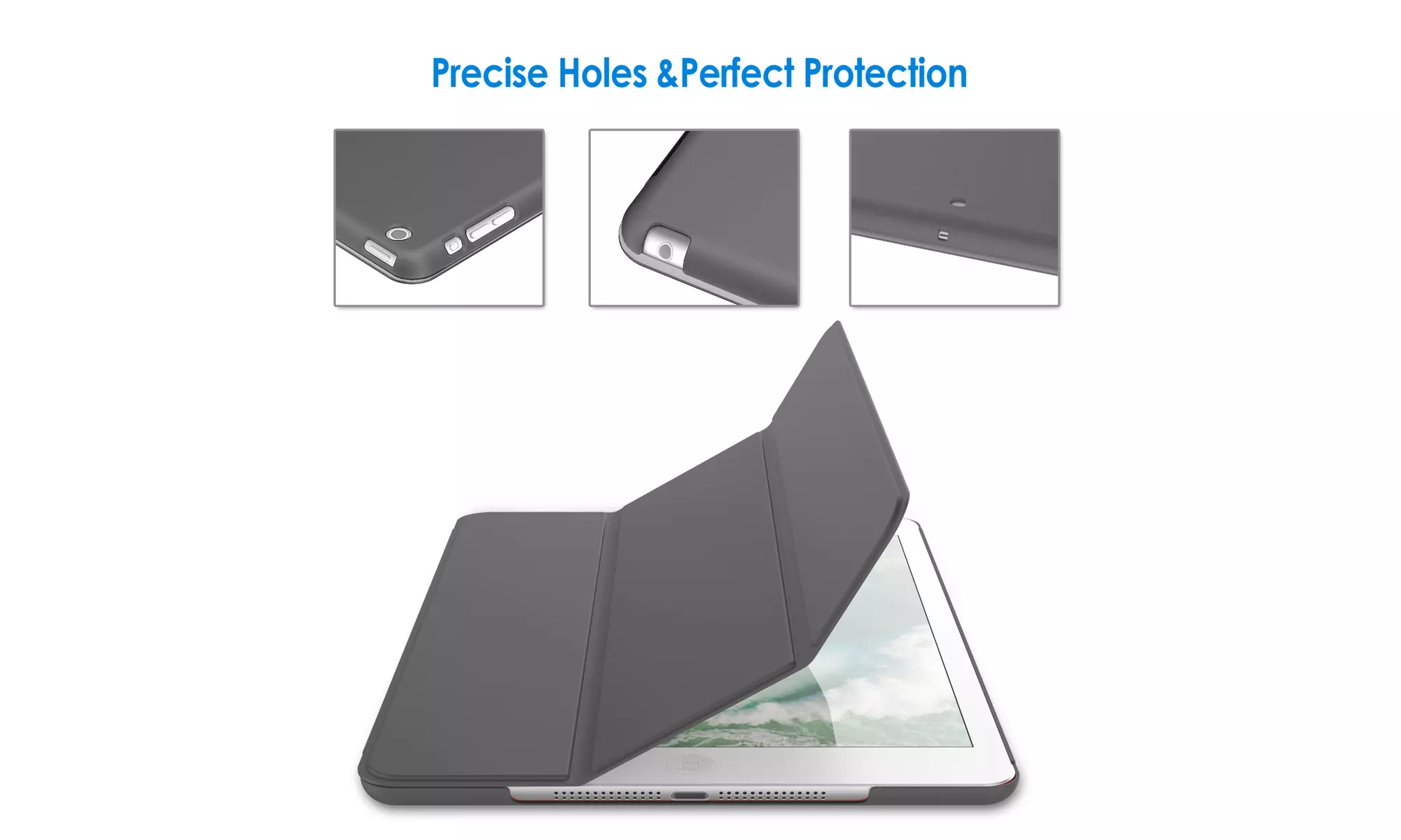 JETech Case for Apple iPad Mini 1 2 3, Hard Back Shell Soft-Touch Stand Cover