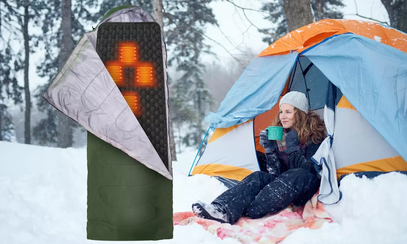 LakeForest Electric Heated Sleeping Bag Liner USB Powered Heating Mattress Pad