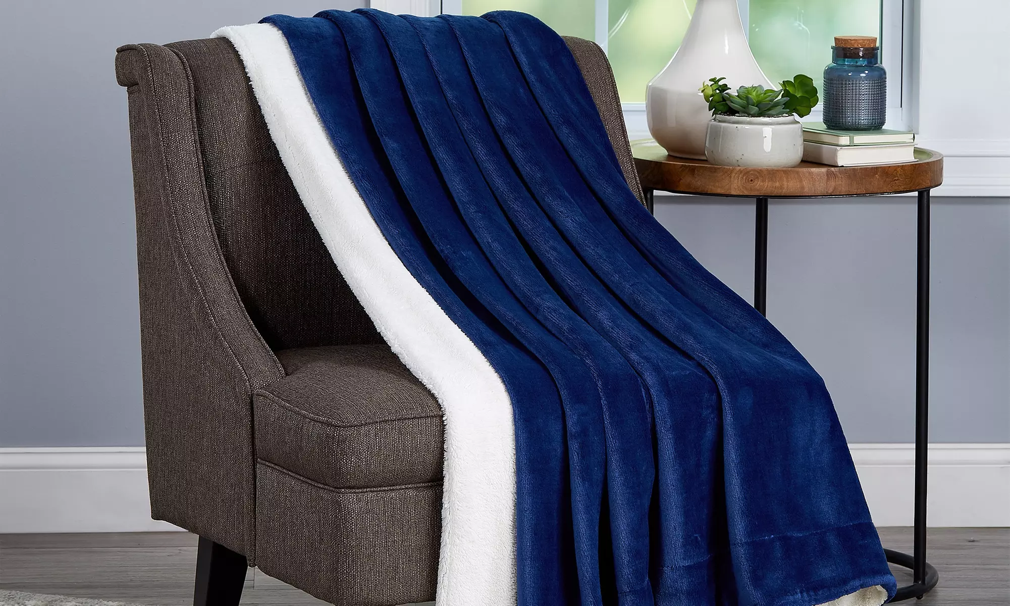 Oversized Fleece Sherpa Throw Blanket. Multiple Colors Available. - Primary Image