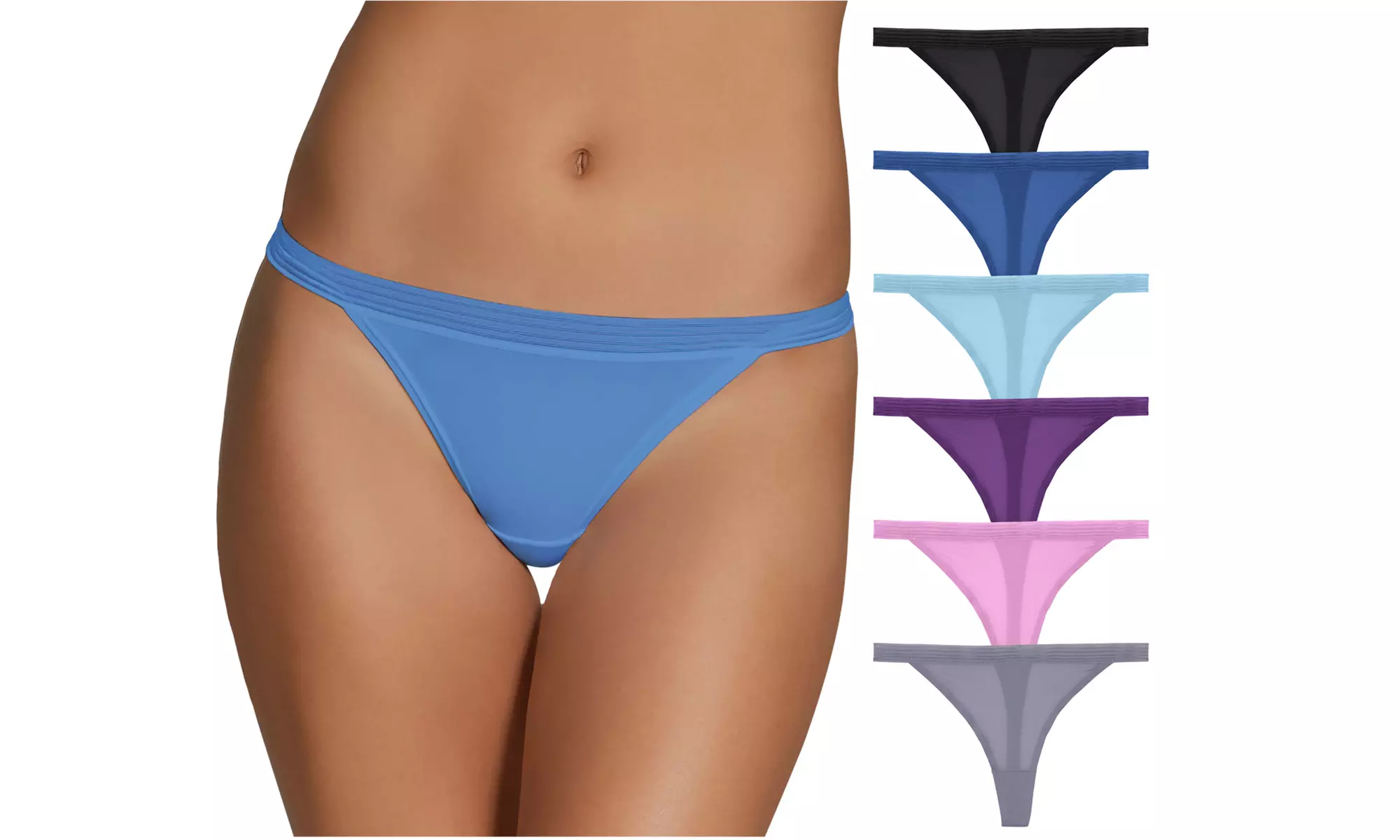 Fruit of the Loom Women's 100% Cotton Thong Panties (12-Pack) - Primary Image
