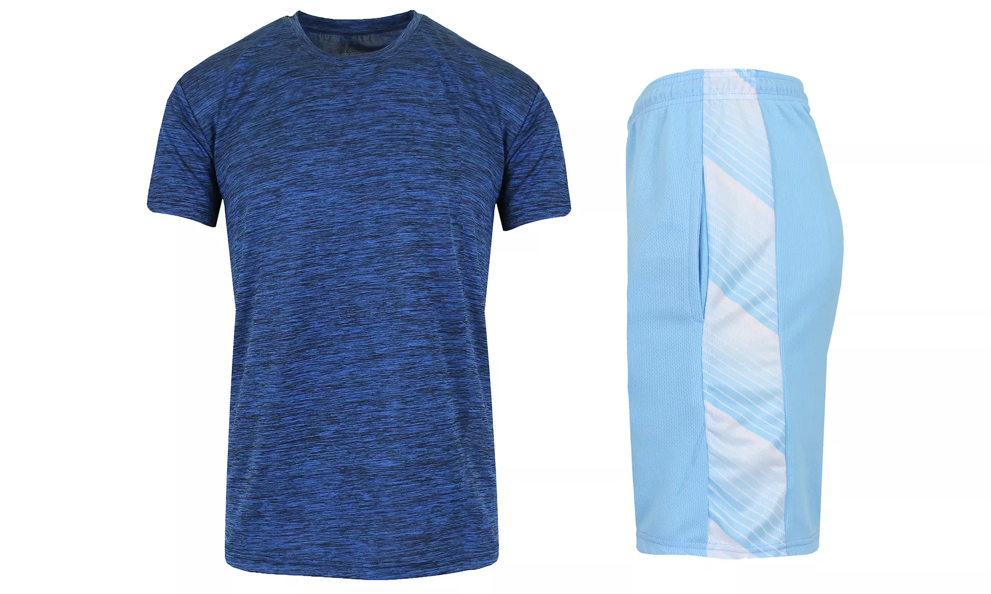 Men's Moisture Wicking Short Sleeve Tee & Mesh Shorts 2-Piece Top & Bottom Set
