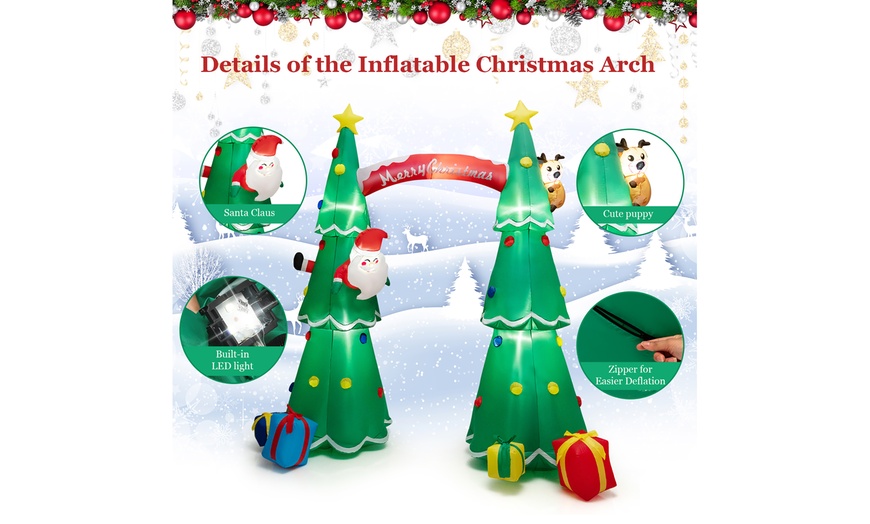 Costway 10 Ft Tall Inflatable Christmas Arch Leds Built In Air Blower