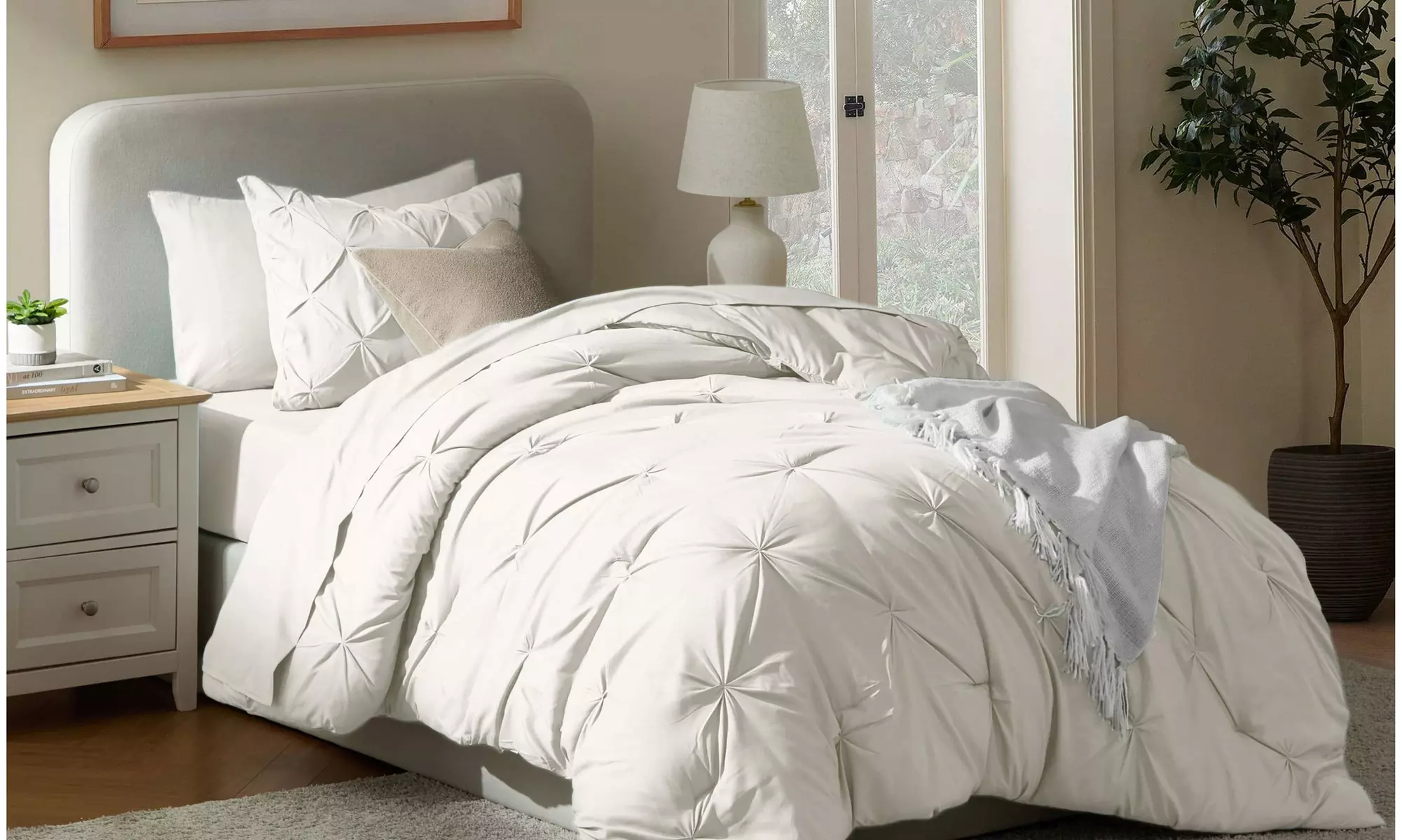 Nestl 5-7Pc Pinch Pleat  Bed in a Bag Set