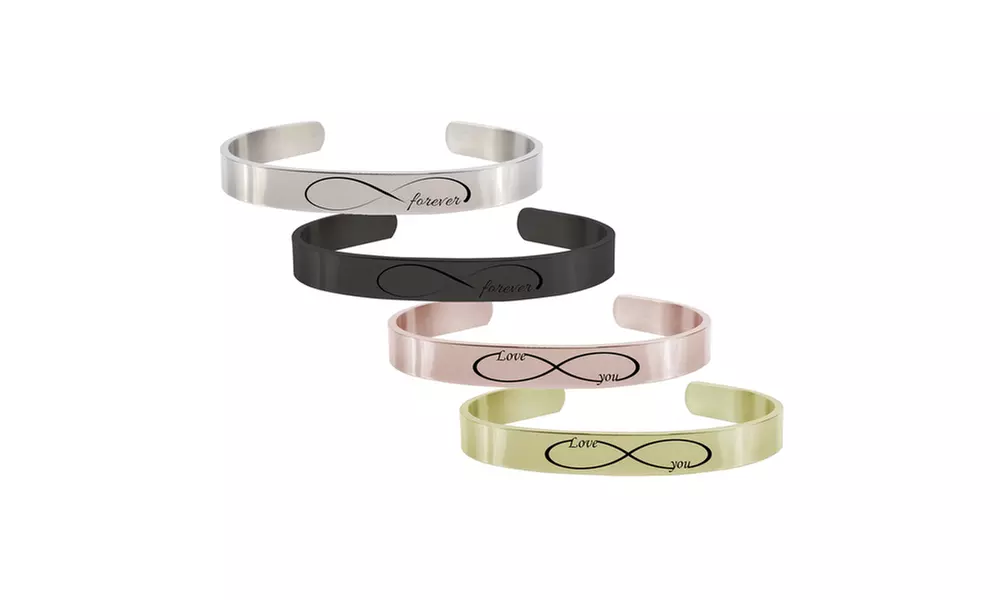 Pink Box Solid Stainless Steel 8mm Infinity Cuff - Primary Image