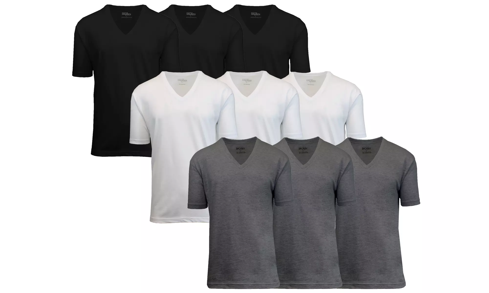 9-Pack Men's Galaxy By Harvic Short Sleeve Egyptian Cotton Tees (S-2XL)