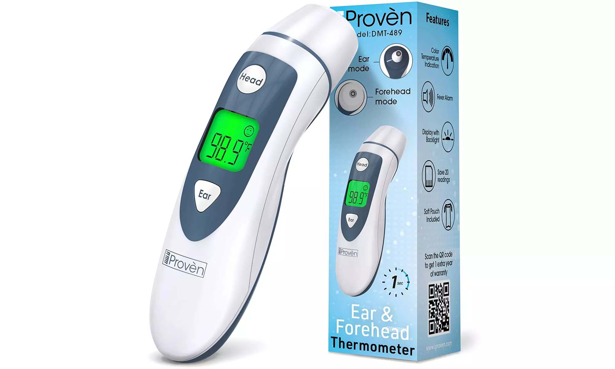 iProven Medical Digital Ear Thermometer with Temporal Forehead Function - Second Medium