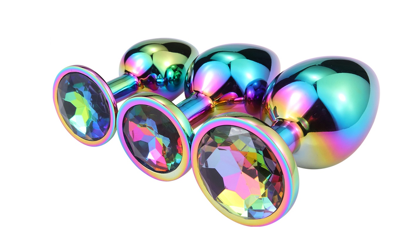  Stainless Steel Jewel Anal Plug 3 sizes