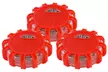 3pc LED Safety Road Side Emergency Flares Warning Disc Light Beacon - 9 Modes - Second Medium