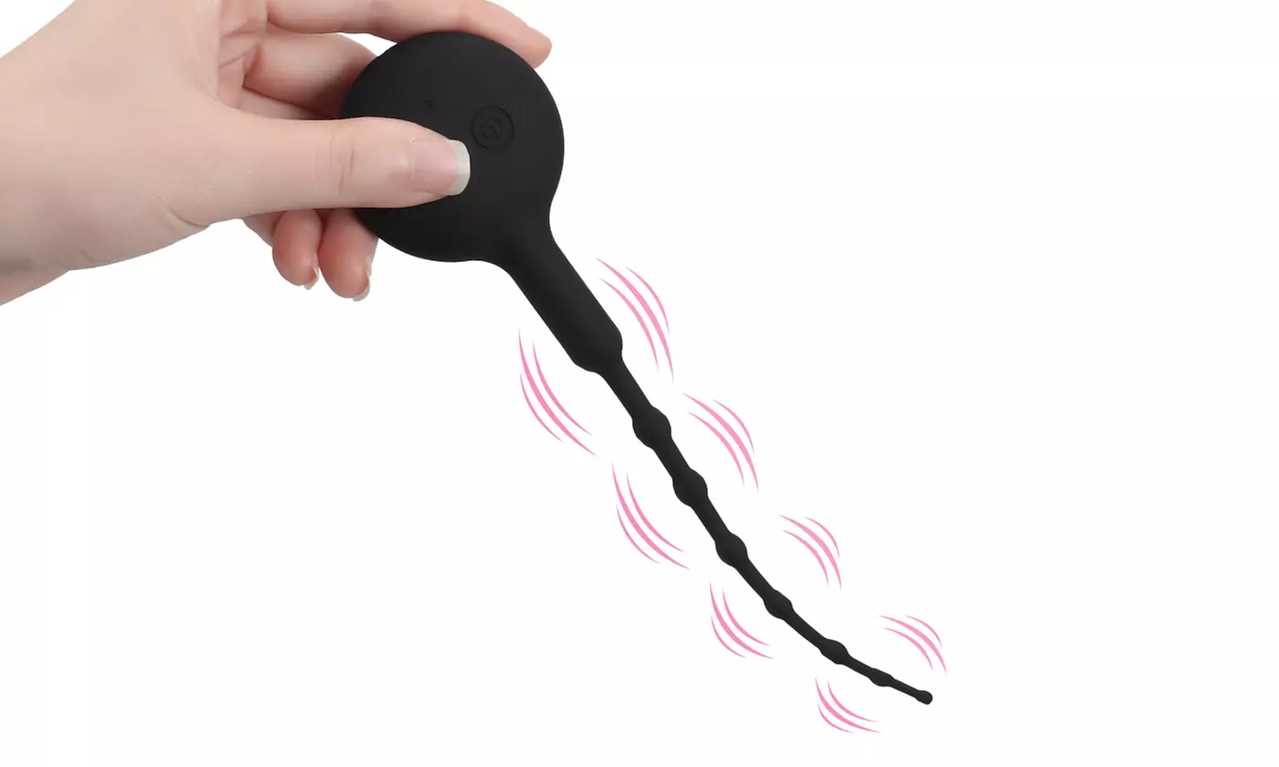 Silicone Beaded G-spot Plug Long Stretcher Dilator Plug Vibrator