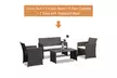 4 PCS Outdoor Patio Rattan Wicker Furniture Set Table Sofa Cushioned - Second Medium