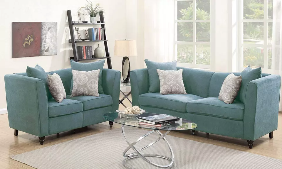 SIMPLE RELAX  2-Pcs Sofa set with 8 accent Pillows - Primary Image