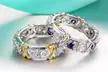 Creative fashion two-color cubic zirconia ladies cross ring - Second Medium