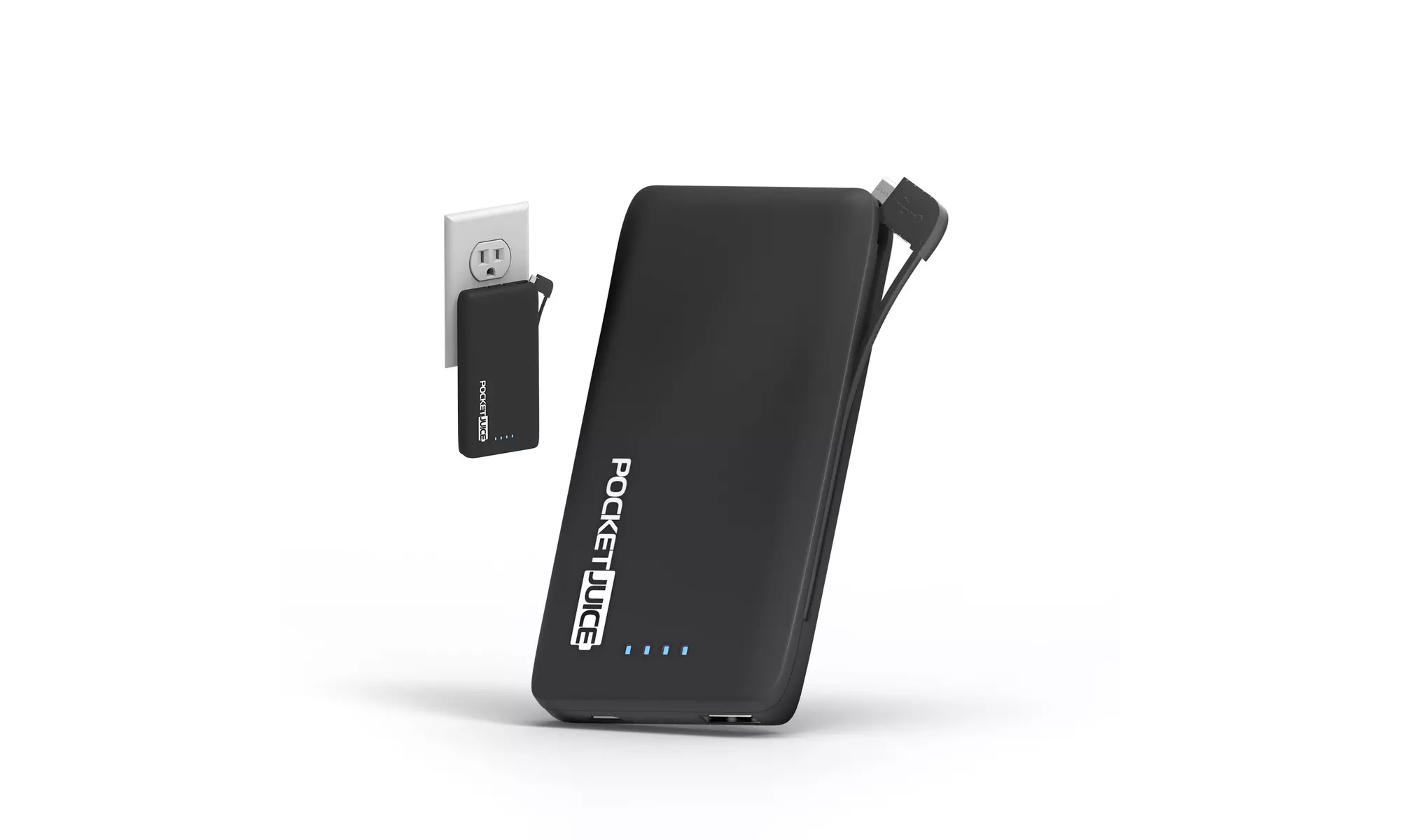 Tzumi Pocket Juice 6000mah External Battery Charger Slim Power Bank AC Plug USB - Primary Image