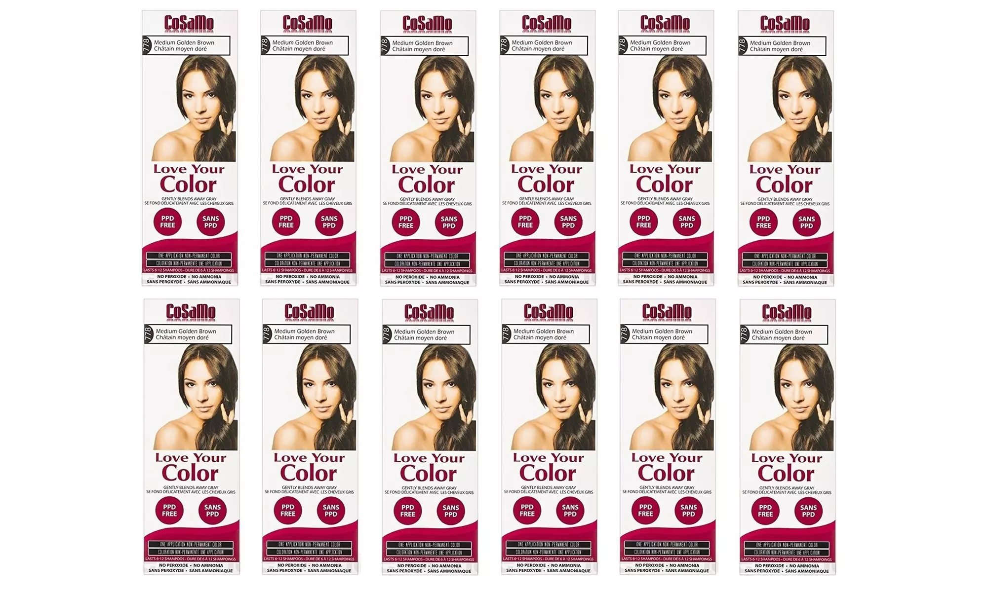 CoSaMo - Love Your Color Non-Permanent Hair Color 778 Medium Golden Brown - 3 oz - Primary Image