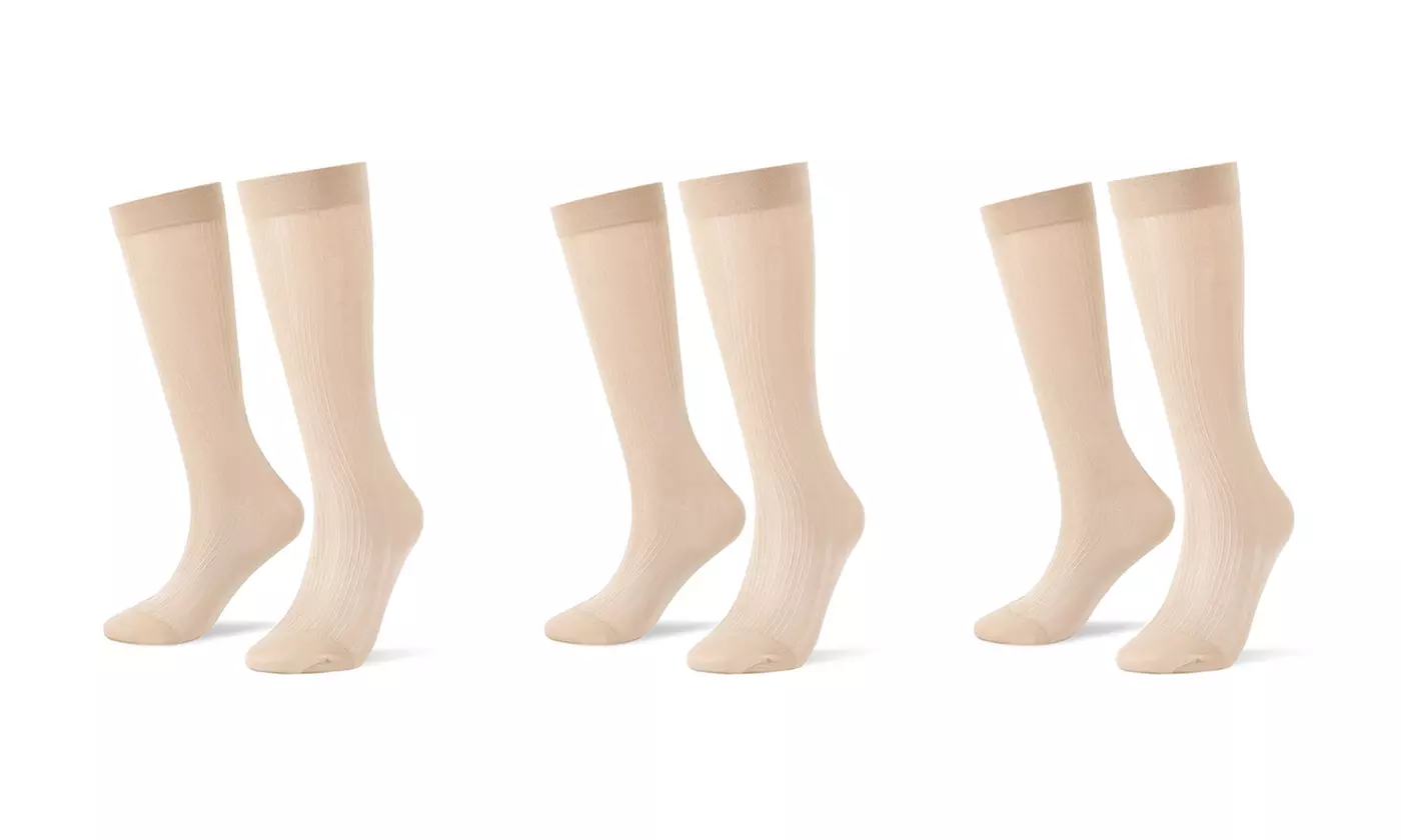 Wide Striped Sheer Dress Sock Silk High Thin Breathable Socks