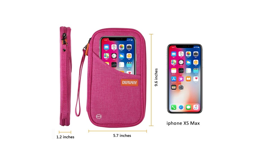 Image 42: Travel Wallet RFID Blocking Document Organizer Bag