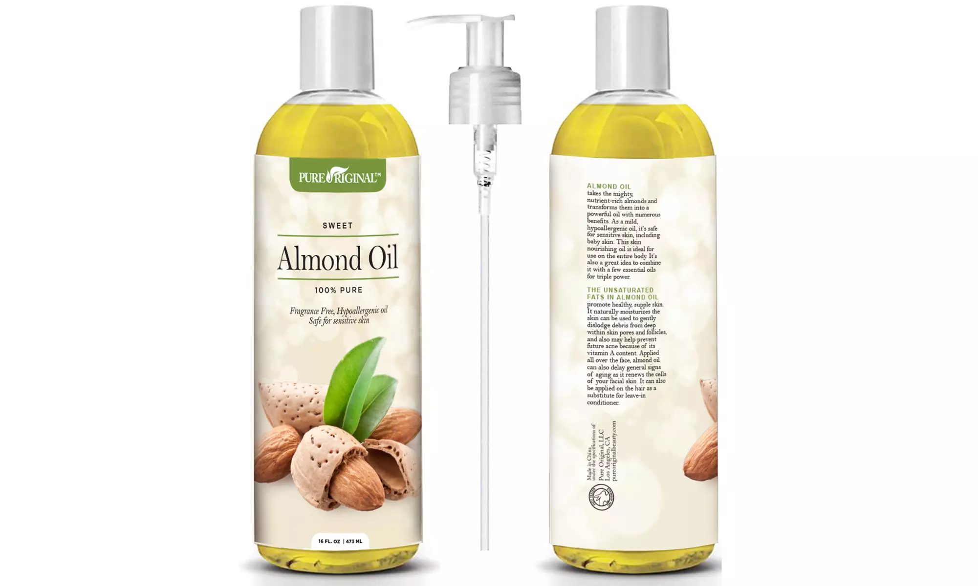Pure Original Almond Oil - 1 or 2 Pack - Second Medium