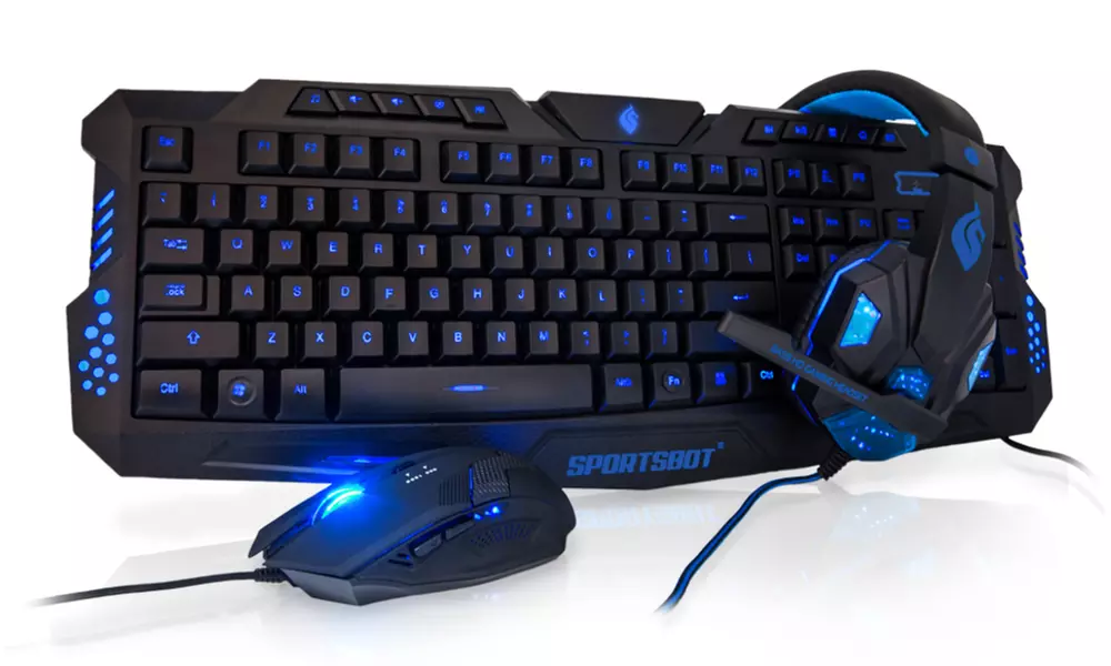 SportsBot Gaming Keyboard, Headphone, and Mouse Bundles - Primary Image