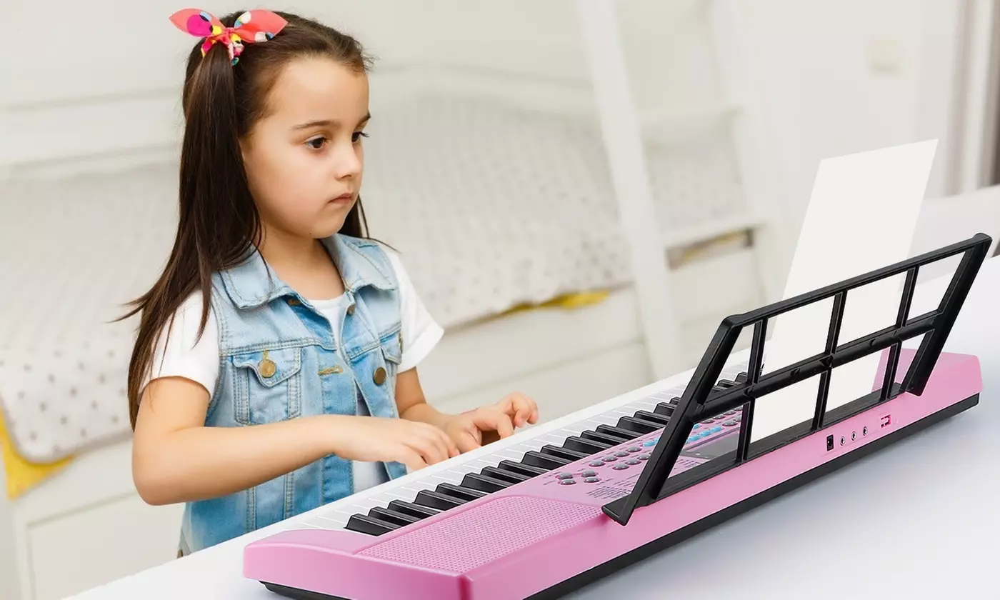 iMounTEK 61-Key Kids Electronic Keyboard Piano Set with Stand and Microphone