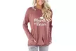 Women Long Sleeve Print Loose Round Neck Mama Bear Pullover Sweatshirt - Second Medium