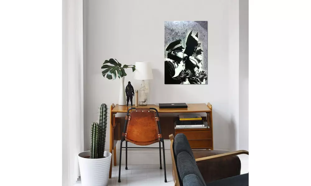 Batman and The Police by Banksy Canvas Print - Second Medium