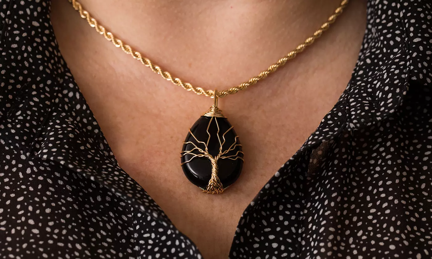 Handcrafted Gemstone Tree of Life Necklace