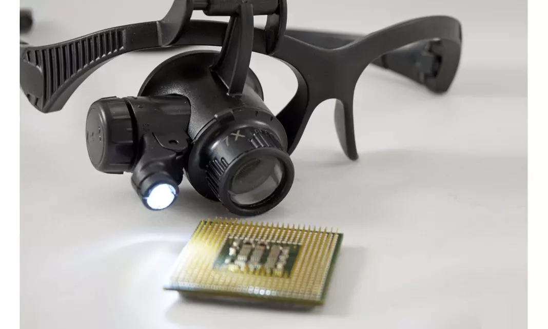 Illuminated Loupe on Glasses Frame, Multi Power Lens - Primary Image