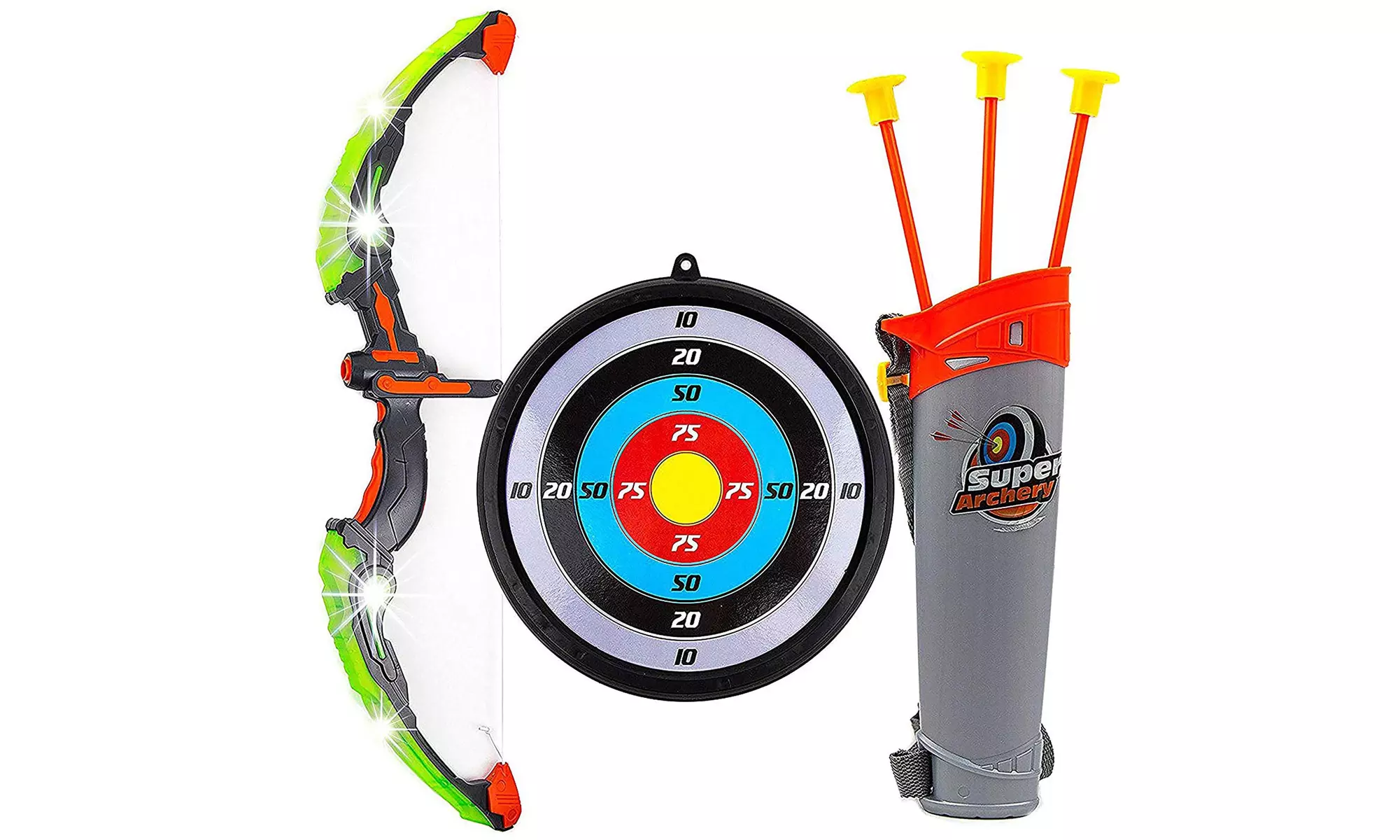 Bow and Arrow for Kids with LED Flash Lights - 13-inch Archery Bowwith 3 Suction - Primary Image