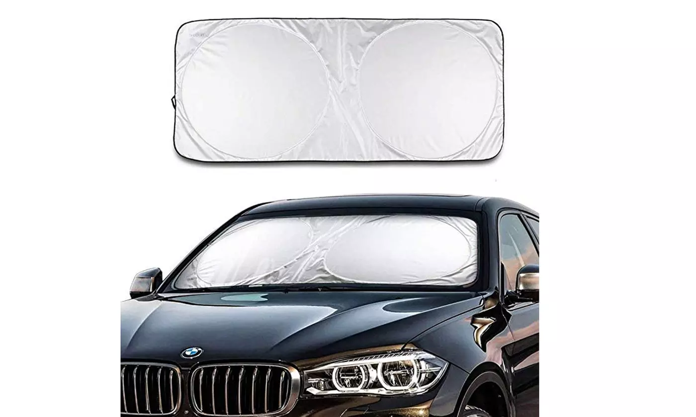 Extra Large Car Windshield Sun Shade Cover Blocks UV Rays Sun Visor Protector - Primary Image