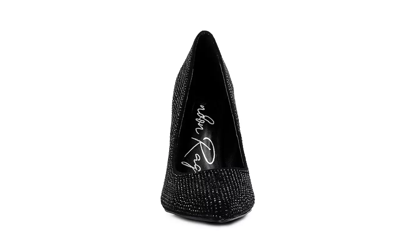 London Rag Alter Ego Heatseal Court Embellished Stiletto Heels