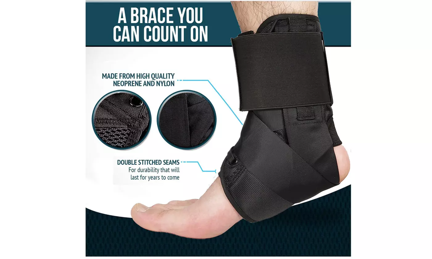 Ankle Brace Support Plantar Fasciitis Lace Up Stabilizer Sprain Wrap Pain Relief
