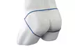 Men'S Open Front Mesh Briefs T Back Thong Blue Black - Image 3