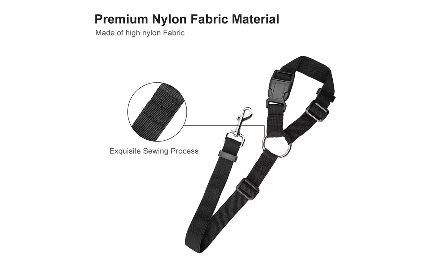 1-2 Pack Nylon Dog Seat Belt Harness Leash Clip Vehicle Car Pet for Dogs