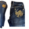 Image 7: Mid-Rise Sexy Skinny Denim Lift Jeans with Gems & Rhinestones