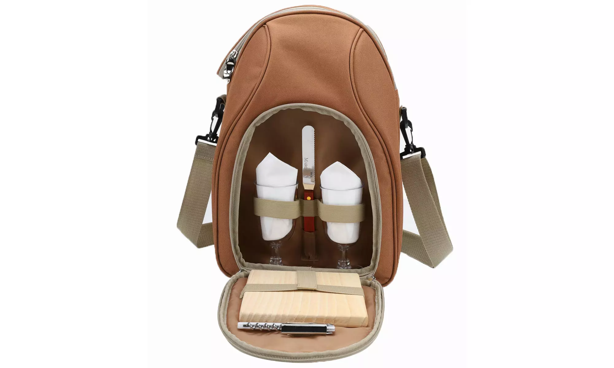 Wine Carrier Tote Bag - Insulated Wine Bottle Holder or Wine Case Picnic Set
