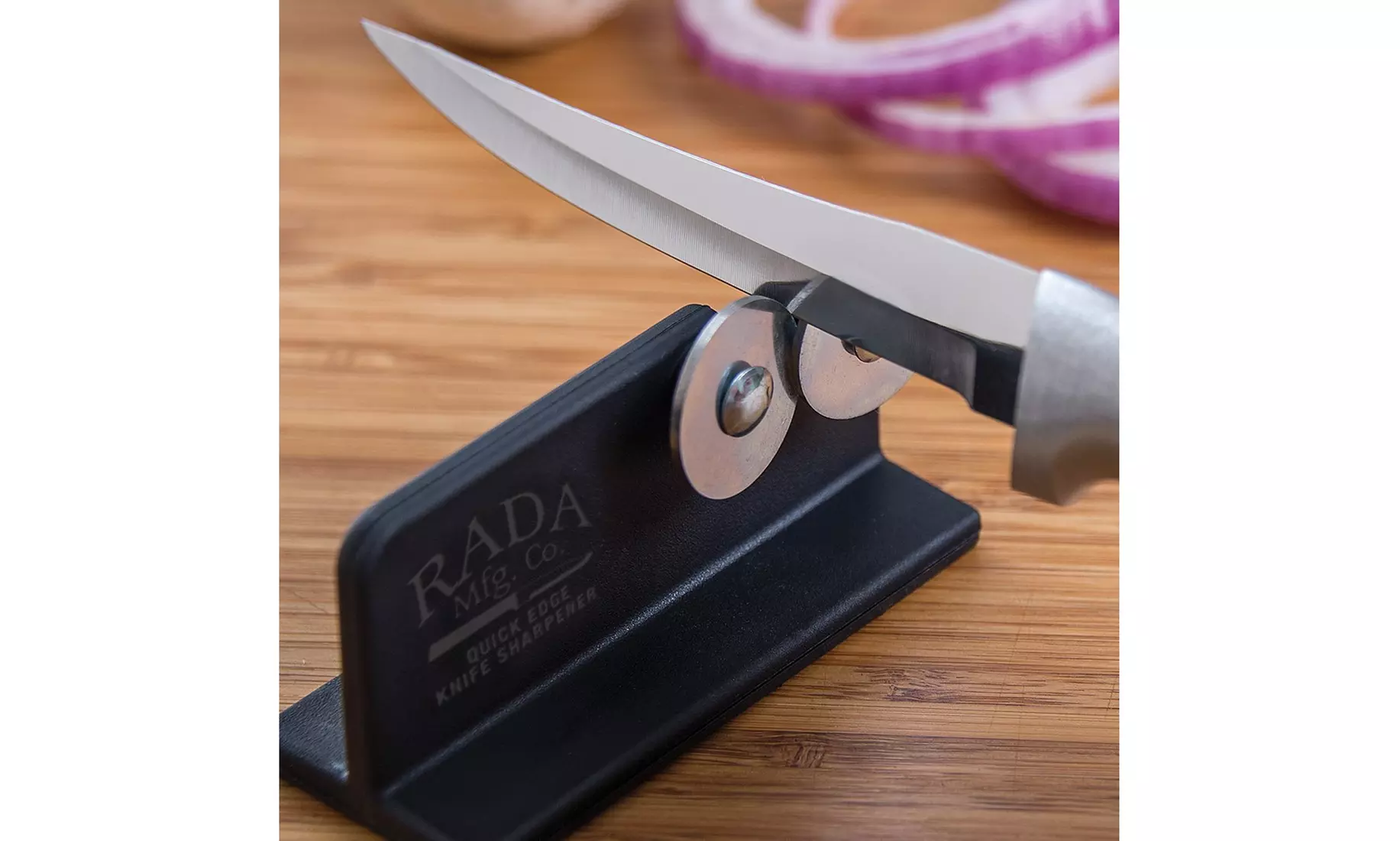 Rada Cutlery Quick Edge Knife Sharpener - Stainless Steel Wheels 3-Unit - Second Medium