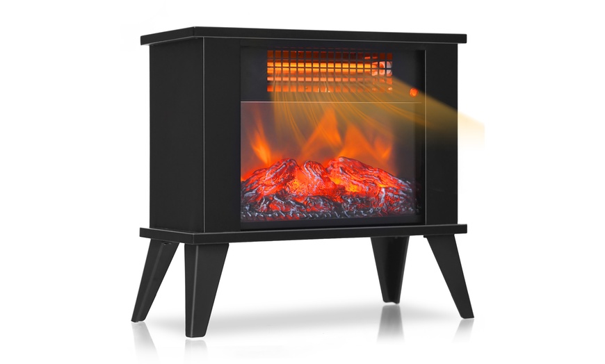 Costway 14 Portable Electric Fireplace Heater Mini Freestanding Infrared Stove Groupon 6585