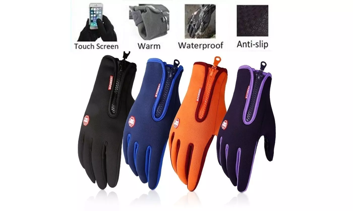 1Pair Winter Gloves Warm Windproof Gloves Waterproof Gloves Touch Screen Gloves - Primary Image