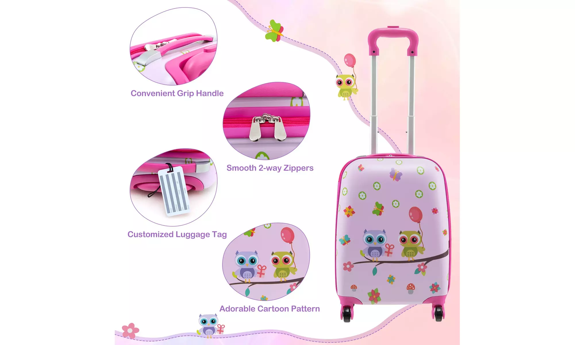 Costway Five-Piece Costway Kids Luggage Set 