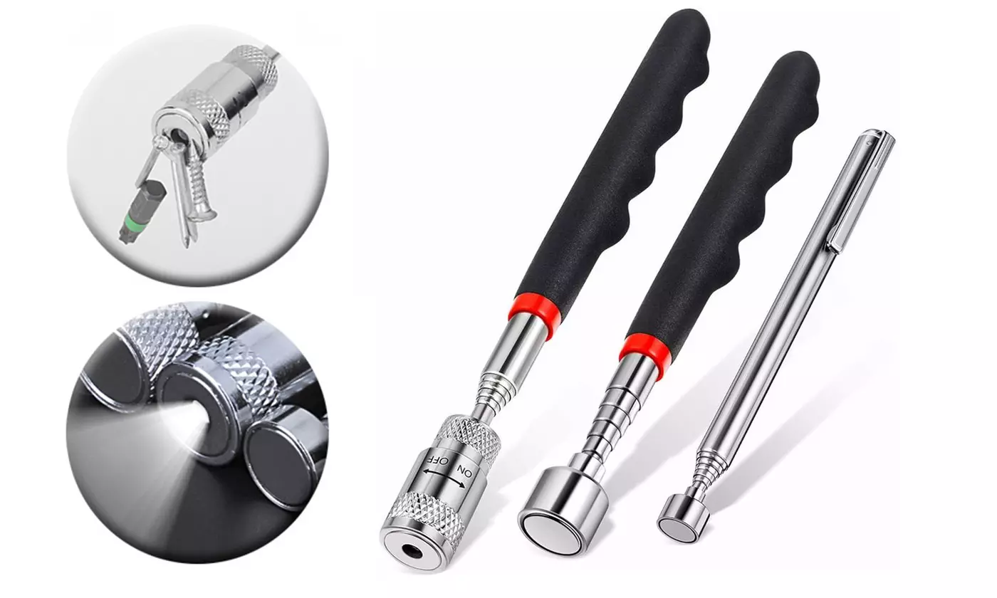 Magnetic Telescoping Pickup Tool LED Light Grabber Extend Rod Stick - Primary Image