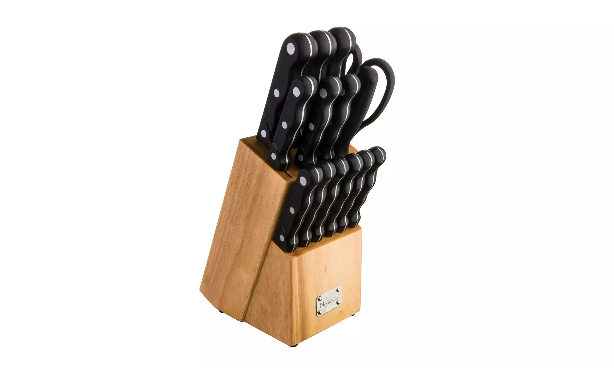 NEW ENGLAND CUTLERY 15 pc knife set w/ wooden block - Primary Image