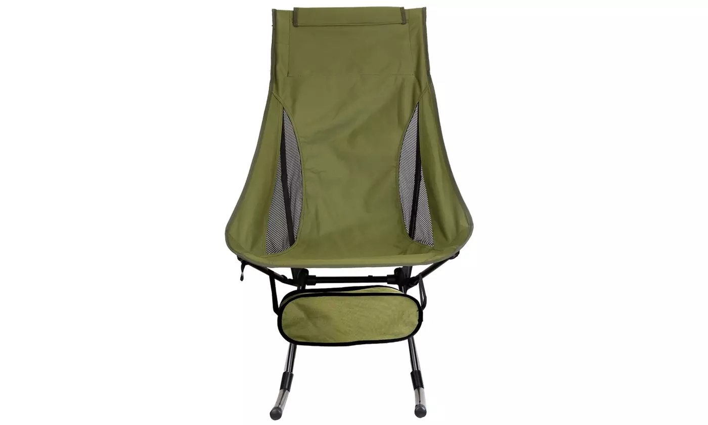 LakeForest Foldable Lawn High Back Camping Rocking Chair