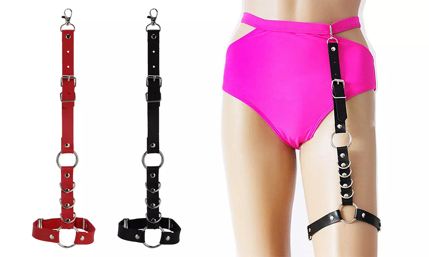 Women PU Leather Garter Body Harness Belt Sexy Strap Waist Leg Thigh Suspenders - Primary Image