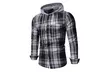 Men's Plaid Hooded Shirts Casual Long Sleeve Lightweight Shirt Jackets - Second Medium