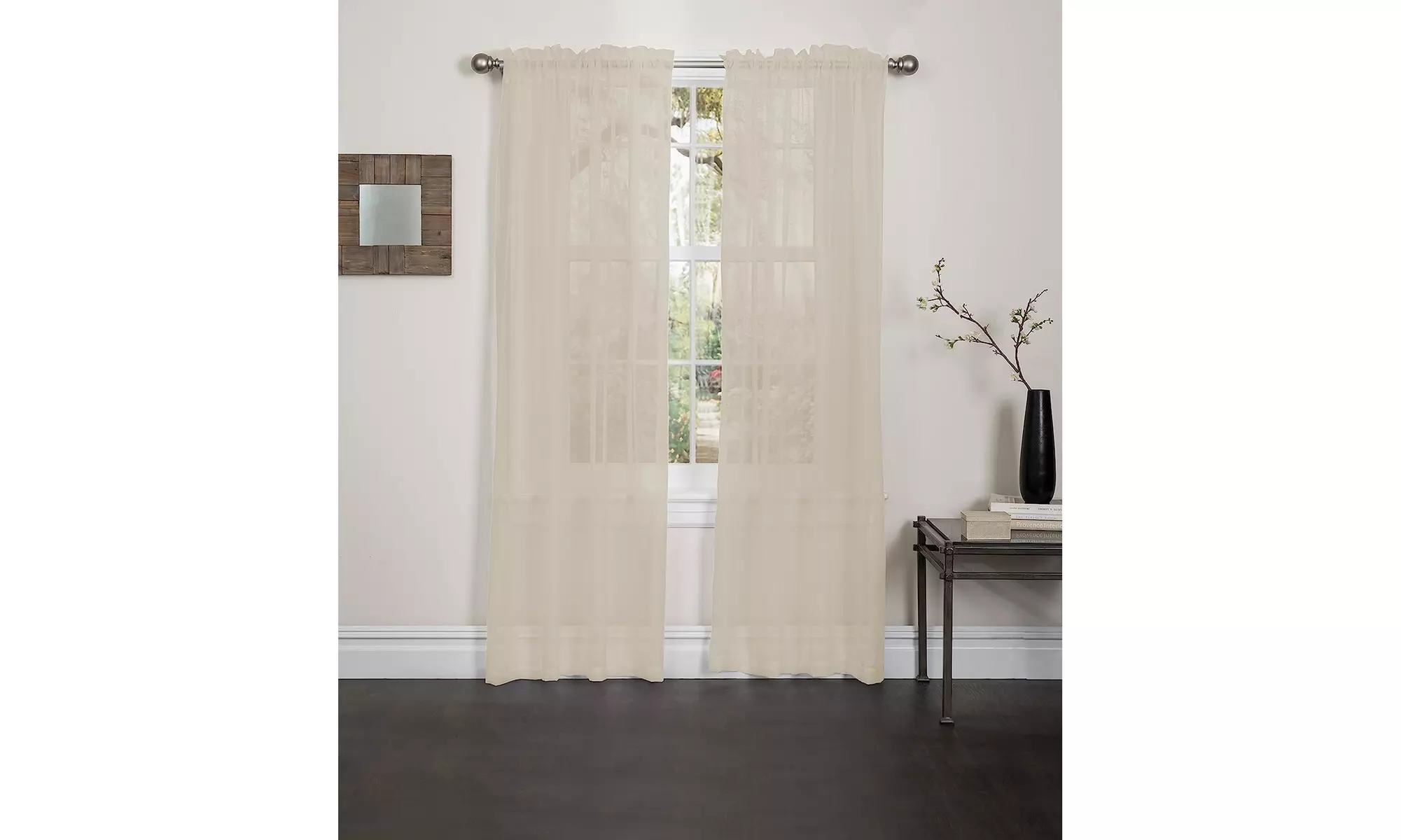 Lisa Sheer Curtains Voile Polyester Window Curtain Panel Grommet Top 55" X 84" 