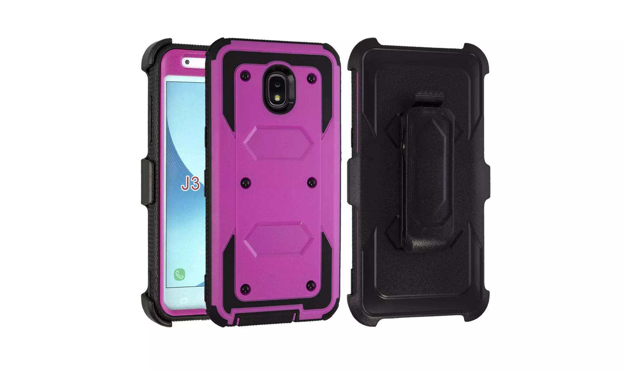 Holster W/ Belt Clip Stand Hard Case Cover for Samsung Galaxy J3 2018 - Second Medium