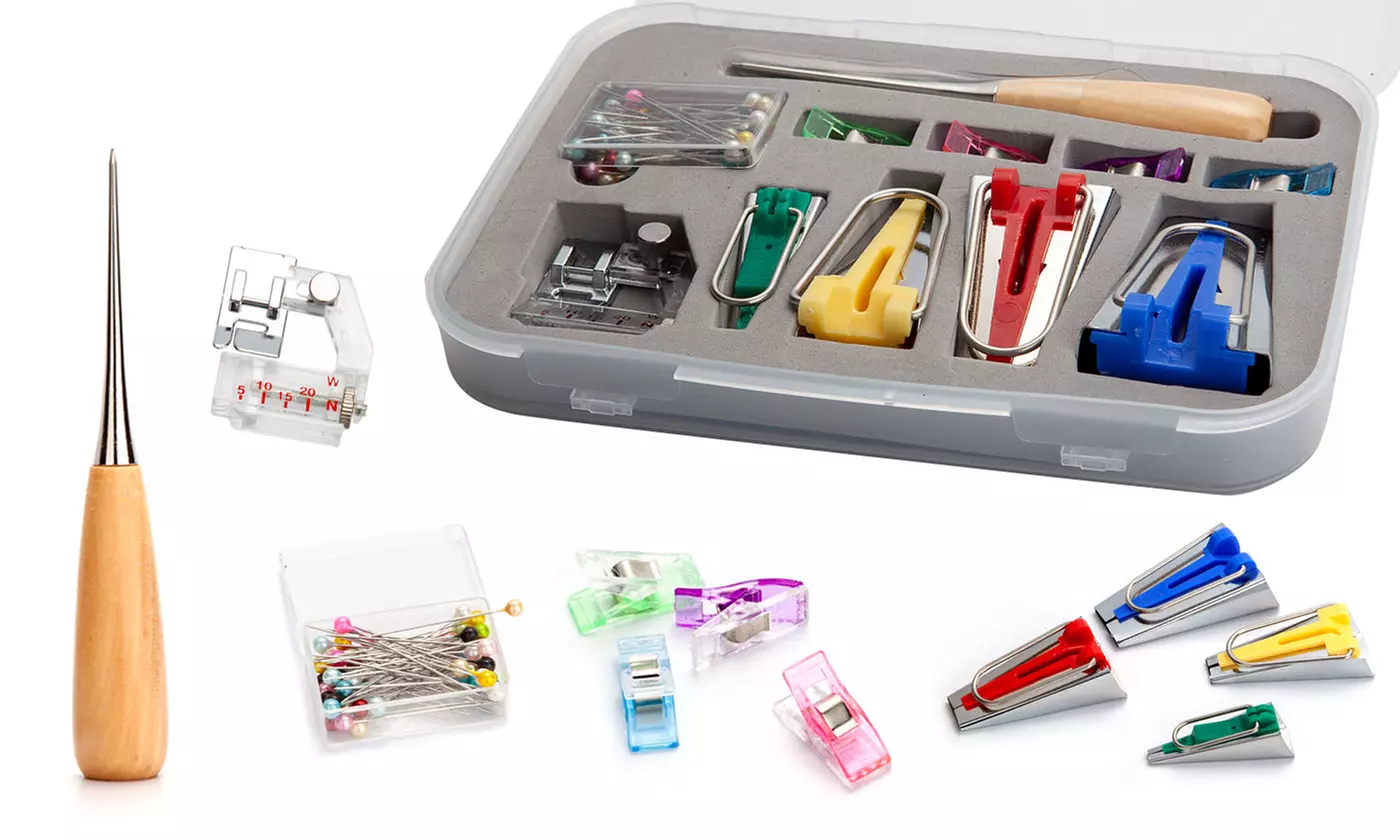 Bias Tape Maker Kit Set DIY Sewing Tool Kit - Primary Image