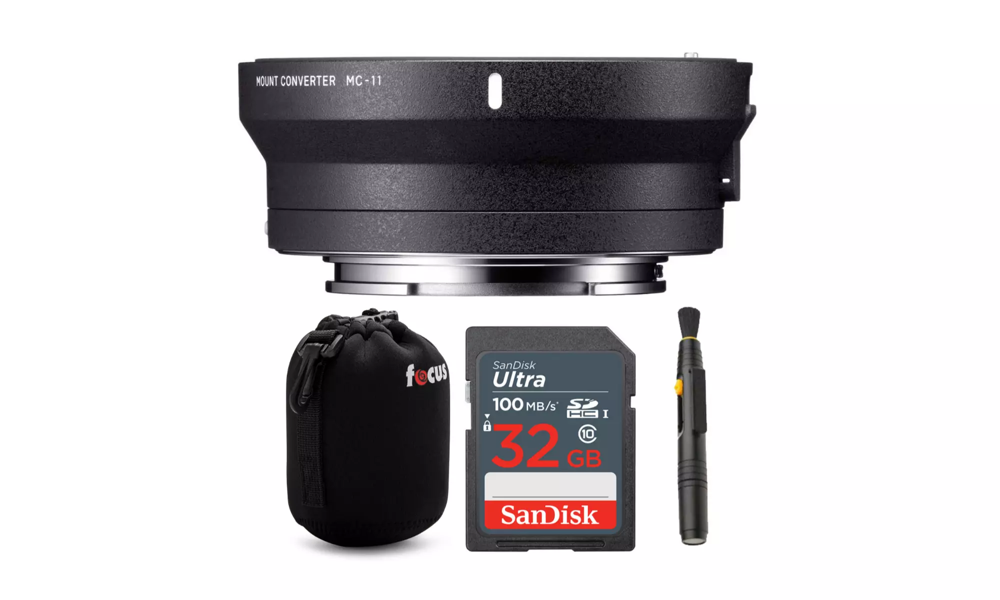 Sigma MC-11 Lens Mount Converter (Canon EF to Sony E-Mount) with 32GB SD Card - Primary Image
