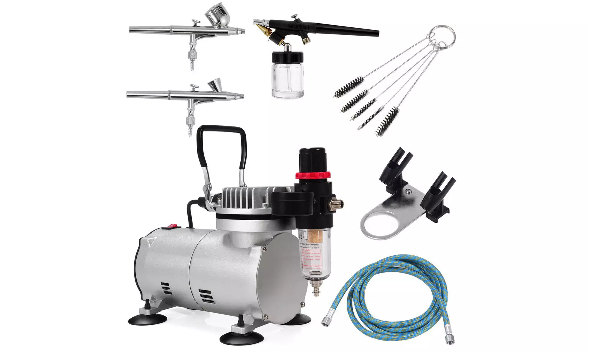 Costway Mini 3 Airbrush Compressor Dual-Action Kit Set - Primary Image